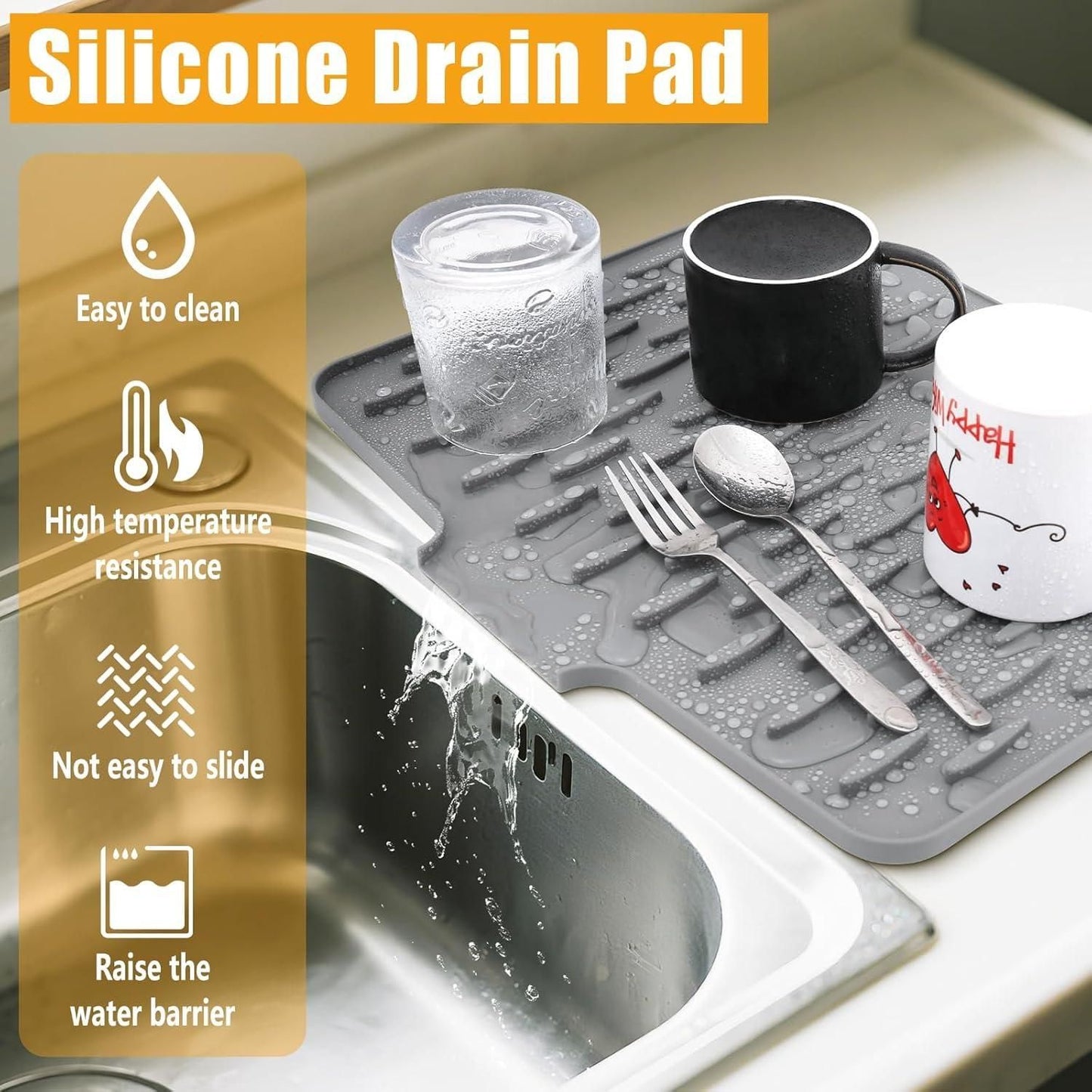 Silicone Dish Drying Mat for Kitchen