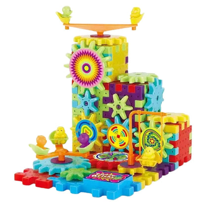 Rotating Building Blocks with Gears for STEM Learning  81pcs