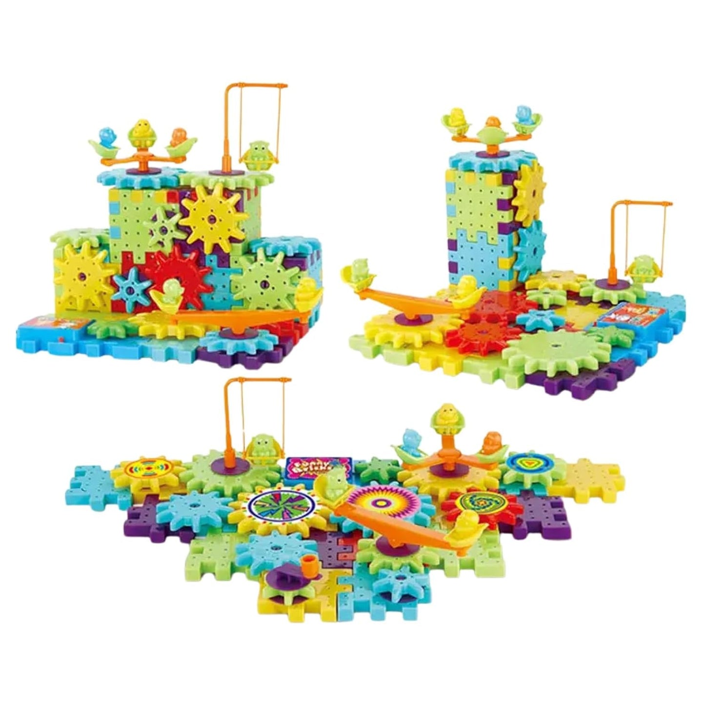 Rotating Building Blocks with Gears for STEM Learning  81pcs